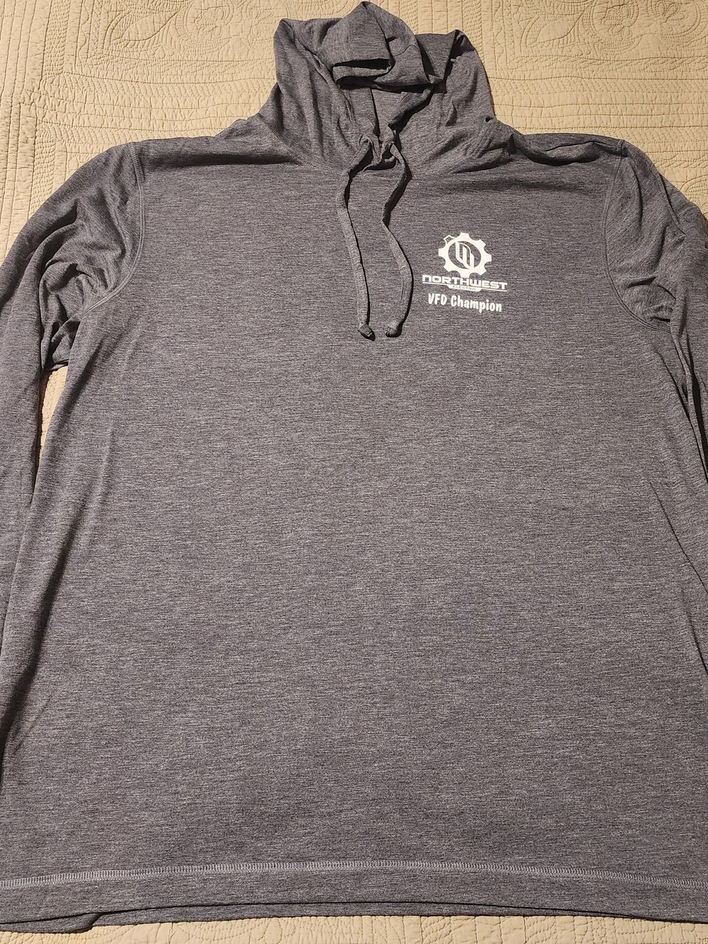 Gray Men's Hooded Long Sleeve Shirt